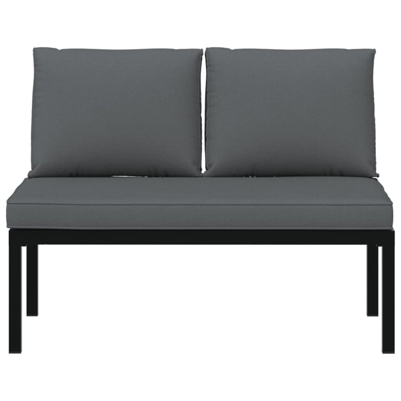 Garden Bench with Cushions Black Aluminium Payday Deals
