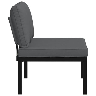 Garden Bench with Cushions Black Aluminium Payday Deals