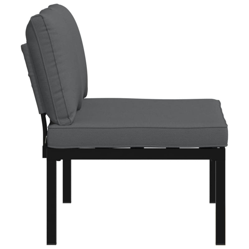 Garden Bench with Cushions Black Aluminium Payday Deals