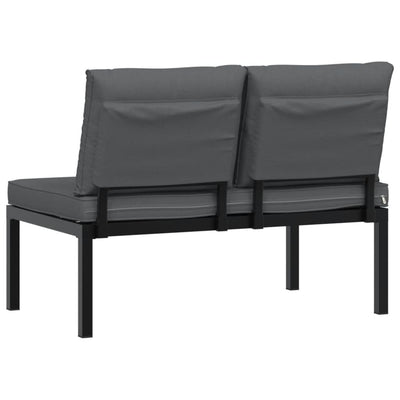Garden Bench with Cushions Black Aluminium Payday Deals