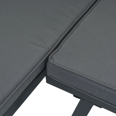 Garden Bench with Cushions Black Aluminium Payday Deals
