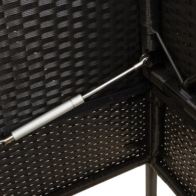 Garden Bench with Cushions Black Poly Rattan Payday Deals