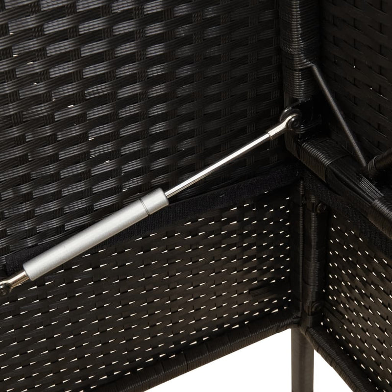 Garden Bench with Cushions Black Poly Rattan Payday Deals