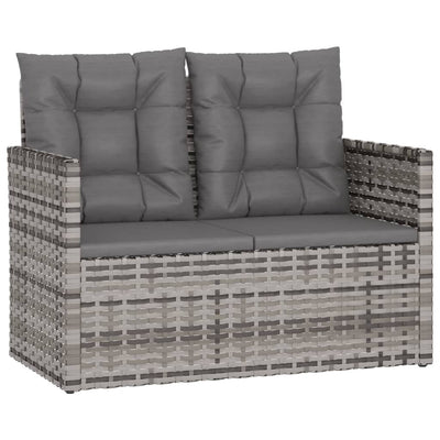 Garden Bench with Cushions Grey 105 cm Poly Rattan Payday Deals