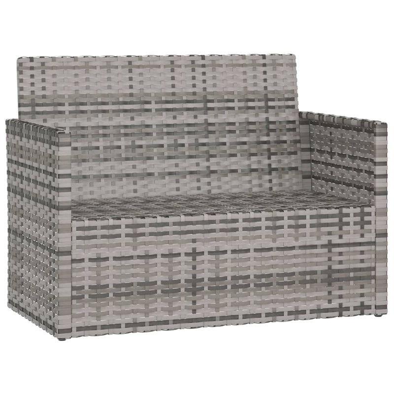 Garden Bench with Cushions Grey 105 cm Poly Rattan Payday Deals