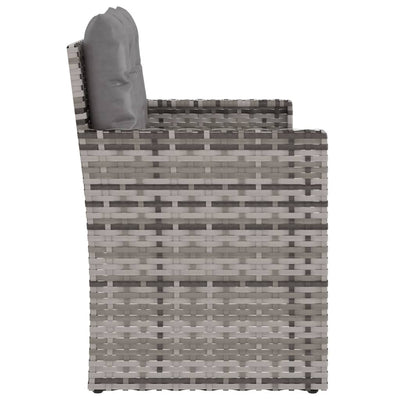 Garden Bench with Cushions Grey 105 cm Poly Rattan Payday Deals