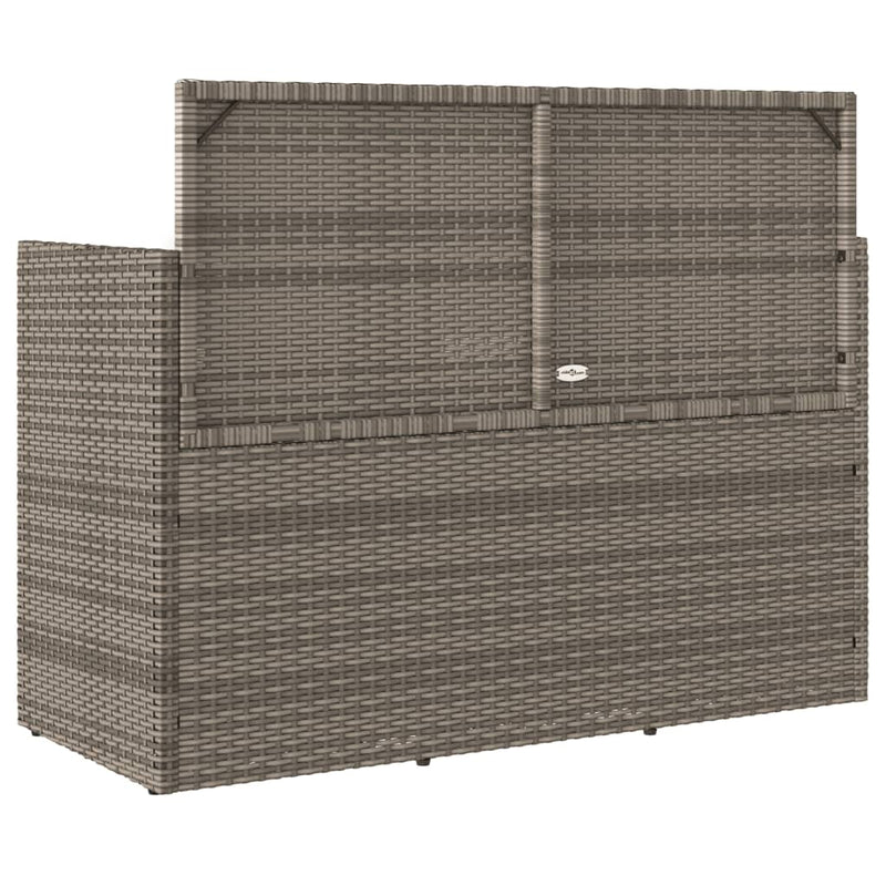 Garden Bench with Cushions Grey Poly Rattan Payday Deals