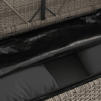 Garden Bench with Cushions Grey Poly Rattan Payday Deals