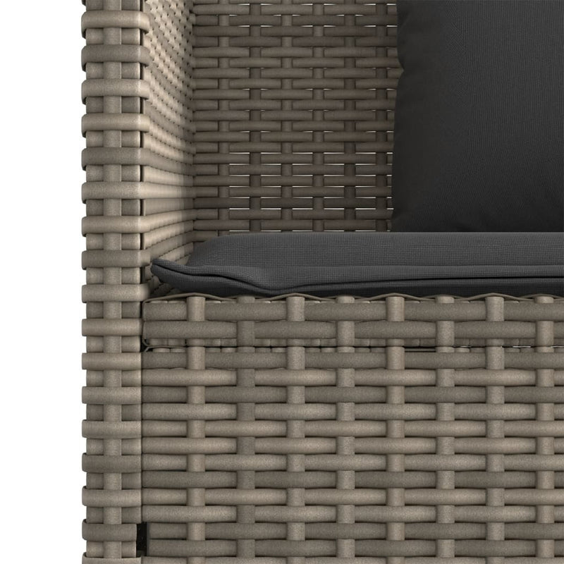Garden Bench with Cushions Grey Poly Rattan Payday Deals