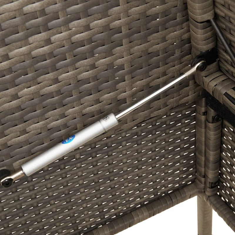 Garden Bench with Cushions Grey Poly Rattan Payday Deals