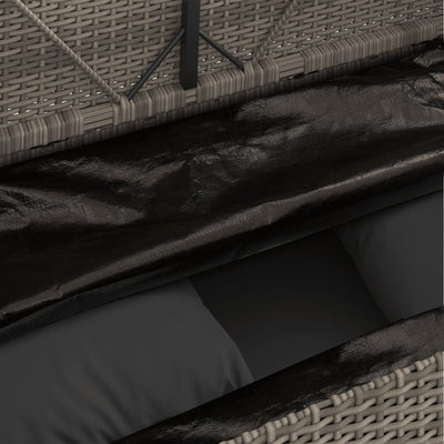 Garden Bench with Cushions Grey Poly Rattan Payday Deals