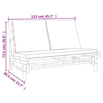 Garden Bench with Dark Grey Cushions Bamboo Payday Deals