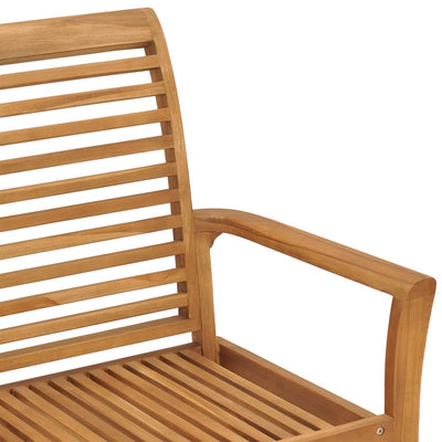 Garden Bench with Grey Cushion 112 cm Solid Teak Wood Payday Deals