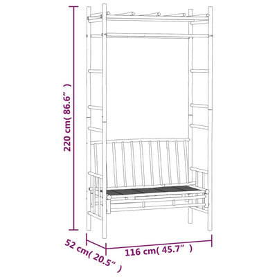 Garden Bench with Pergola 116 cm Bamboo Payday Deals