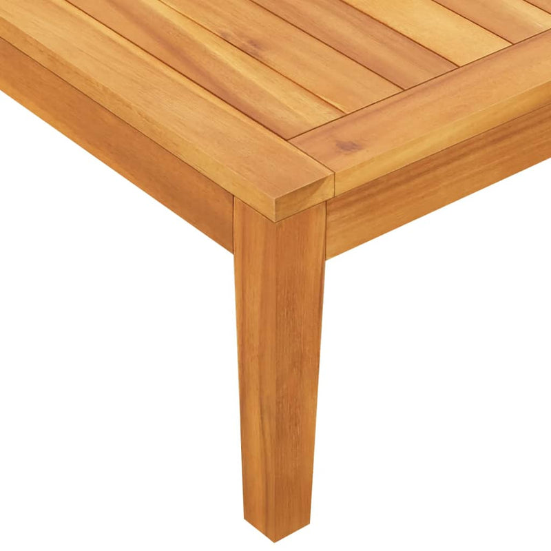 Garden Bench with Table Cream White Cushions Solid Acacia Wood Payday Deals