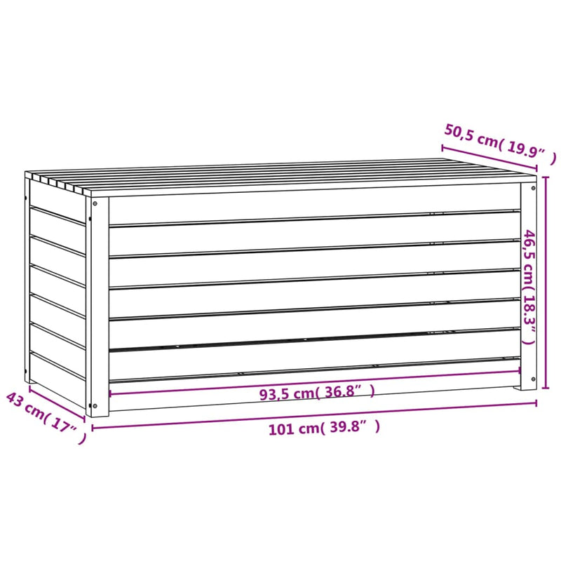 Garden Box Black 101x50.5x46.5 cm Solid Wood Pine Payday Deals
