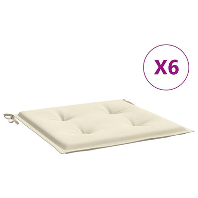 Garden Chair Cushions 6 pcs Cream 40x40x3 cm Oxford Fabric Payday Deals