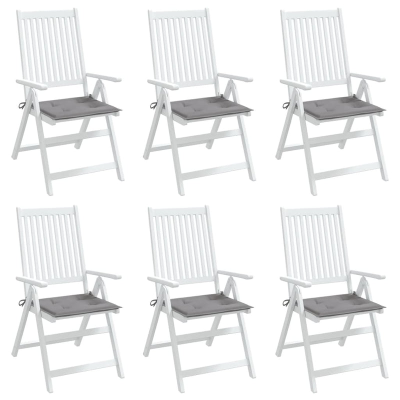 Garden Chair Cushions 6 pcs Grey 40x40x3 cm Fabric Payday Deals
