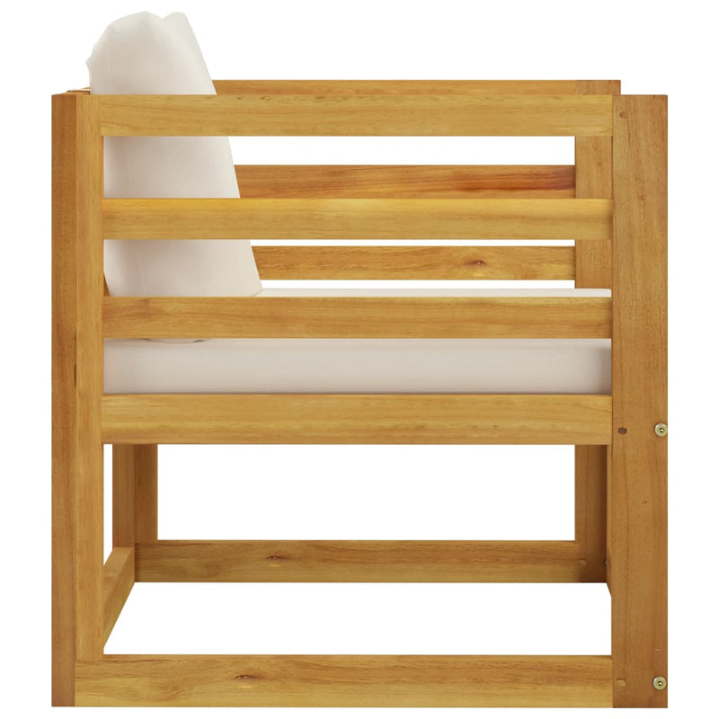 Garden Chair with Cream Cushions Solid Acacia Wood Payday Deals