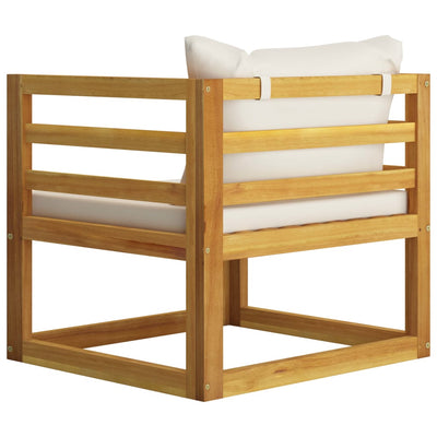 Garden Chair with Cream Cushions Solid Acacia Wood Payday Deals