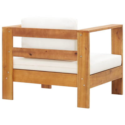 Garden Chair with Cushion Cream Solid Acacia Wood Payday Deals
