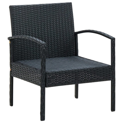 Garden Chair with Cushion Poly Rattan Black Payday Deals