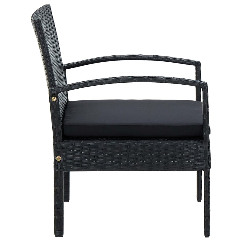 Garden Chair with Cushion Poly Rattan Black Payday Deals
