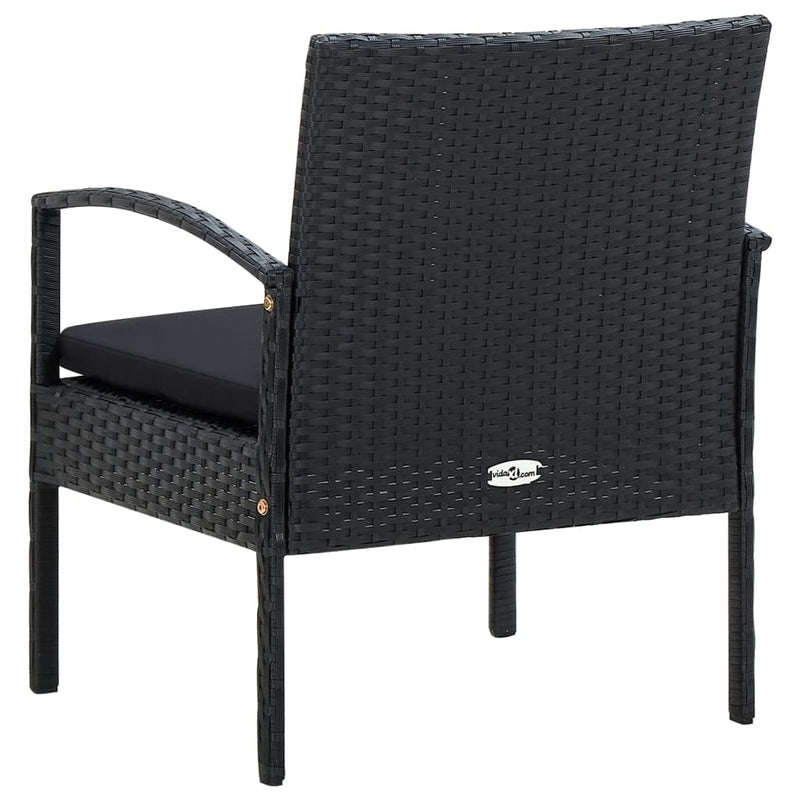 Garden Chair with Cushion Poly Rattan Black Payday Deals
