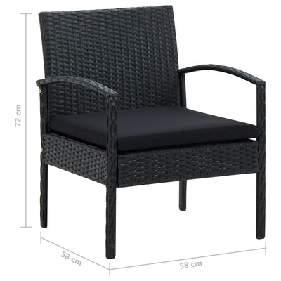 Garden Chair with Cushion Poly Rattan Black Payday Deals