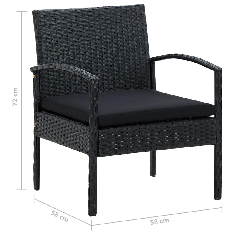 Garden Chair with Cushion Poly Rattan Black Payday Deals