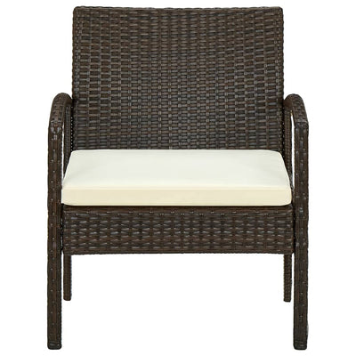 Garden Chair with Cushion Poly Rattan Brown Payday Deals