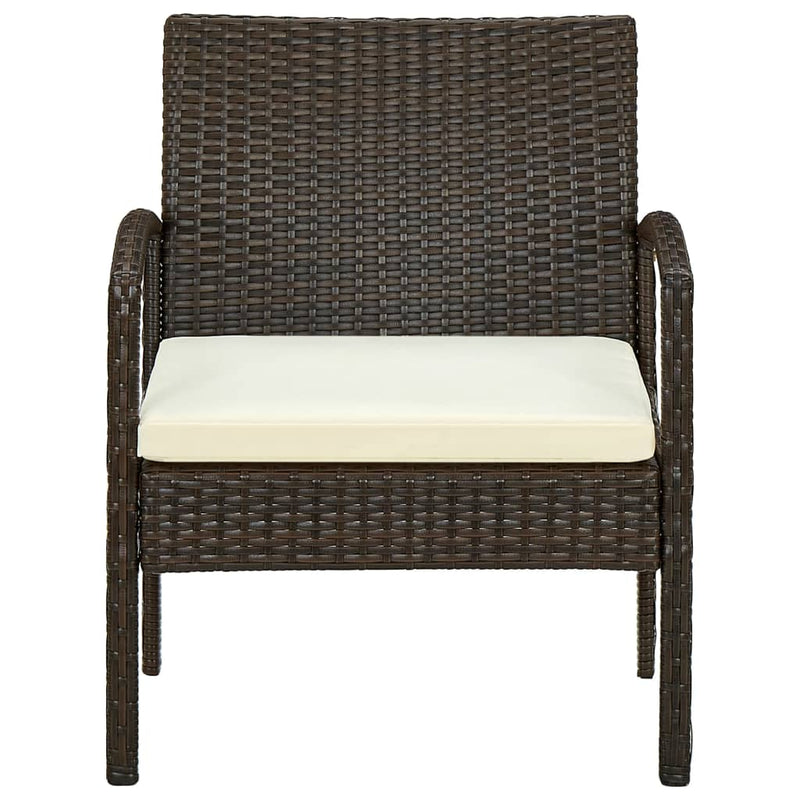 Garden Chair with Cushion Poly Rattan Brown Payday Deals