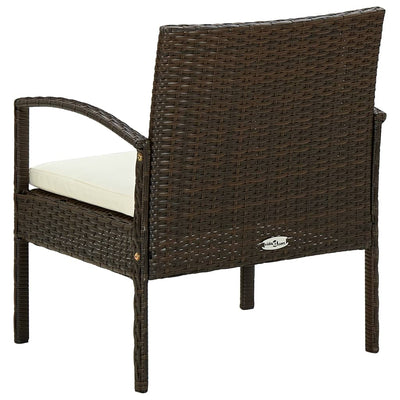 Garden Chair with Cushion Poly Rattan Brown Payday Deals