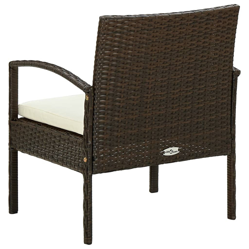 Garden Chair with Cushion Poly Rattan Brown Payday Deals