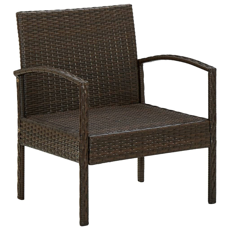 Garden Chair with Cushion Poly Rattan Brown Payday Deals