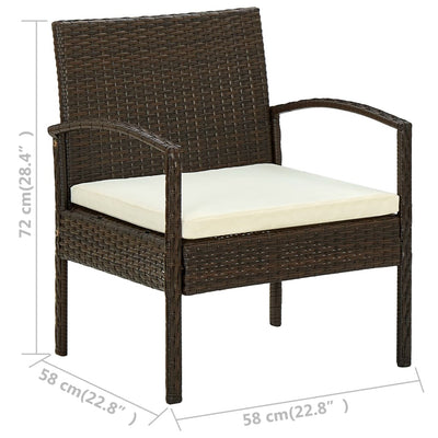 Garden Chair with Cushion Poly Rattan Brown Payday Deals