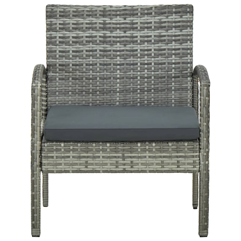 Garden Chair with Cushion Poly Rattan Grey Payday Deals