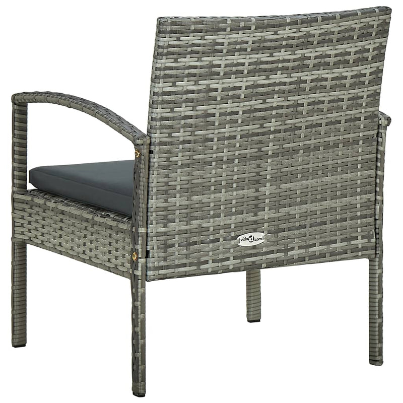 Garden Chair with Cushion Poly Rattan Grey Payday Deals