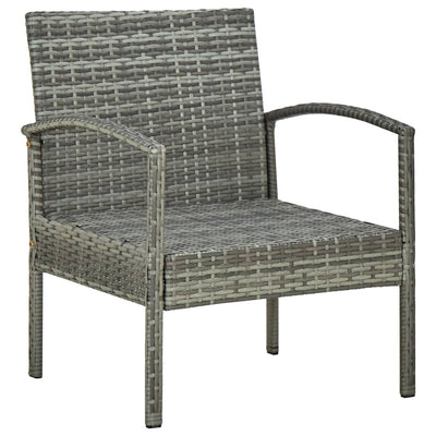 Garden Chair with Cushion Poly Rattan Grey Payday Deals
