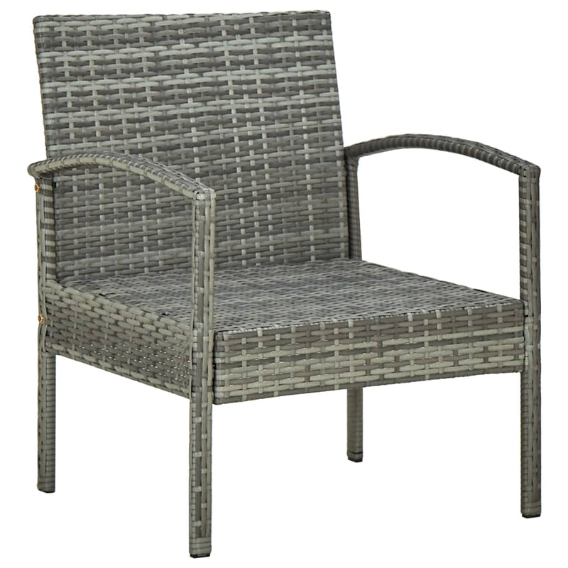 Garden Chair with Cushion Poly Rattan Grey Payday Deals