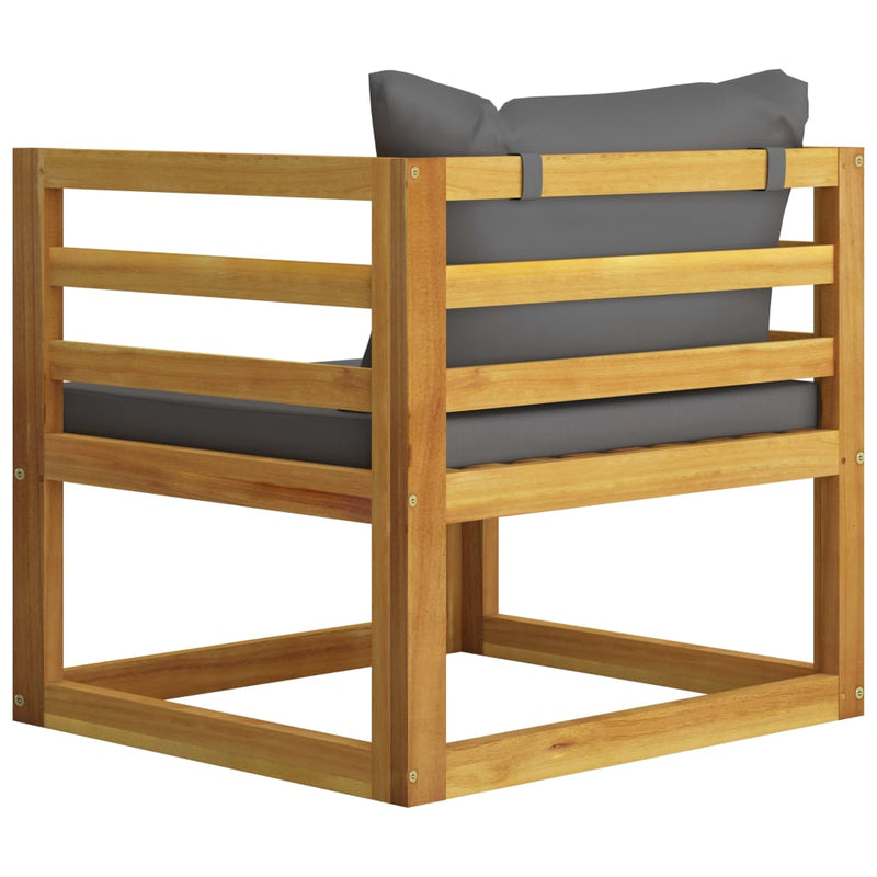 Garden Chair with Dark Grey Cushions Solid Acacia Wood Payday Deals