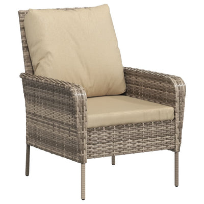 Garden Chair with Footstool Light Brown Poly Rattan Payday Deals