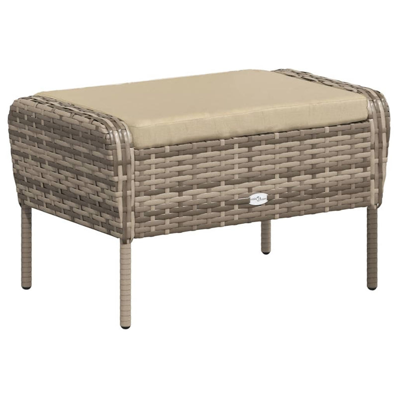 Garden Chair with Footstool Light Brown Poly Rattan Payday Deals