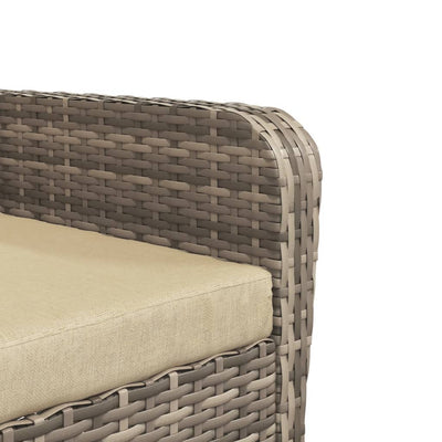 Garden Chair with Footstool Light Brown Poly Rattan Payday Deals