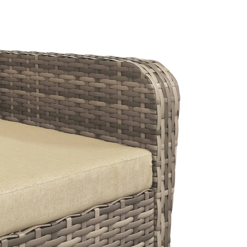 Garden Chair with Footstool Light Brown Poly Rattan Payday Deals