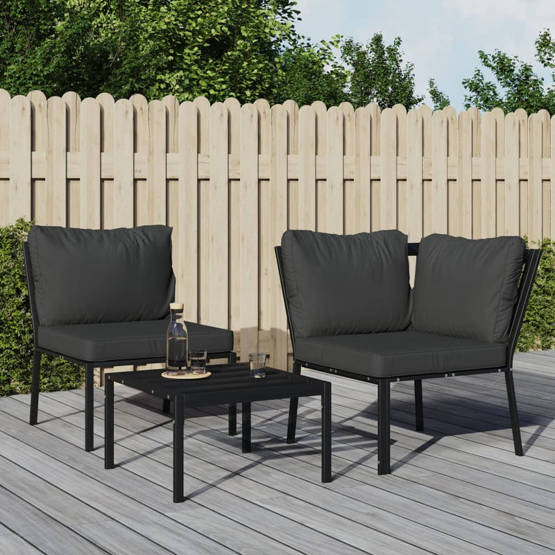 Garden Chair with Grey Cushions 76x76x79 cm Steel Payday Deals