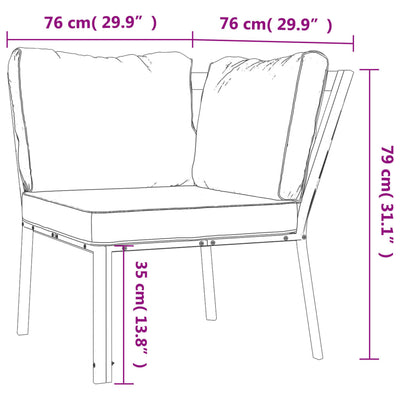 Garden Chair with Grey Cushions 76x76x79 cm Steel Payday Deals