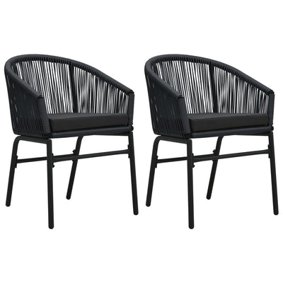 Garden Chairs 2 pcs Black PE Rattan Payday Deals