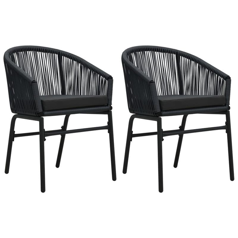Garden Chairs 2 pcs Black PE Rattan Payday Deals