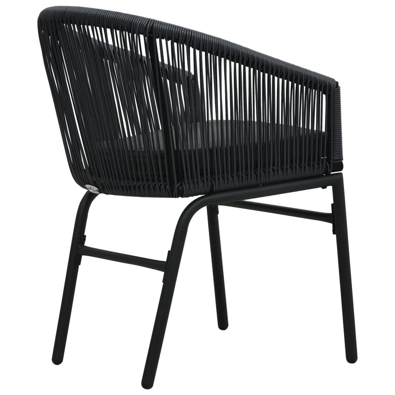 Garden Chairs 2 pcs Black PE Rattan Payday Deals